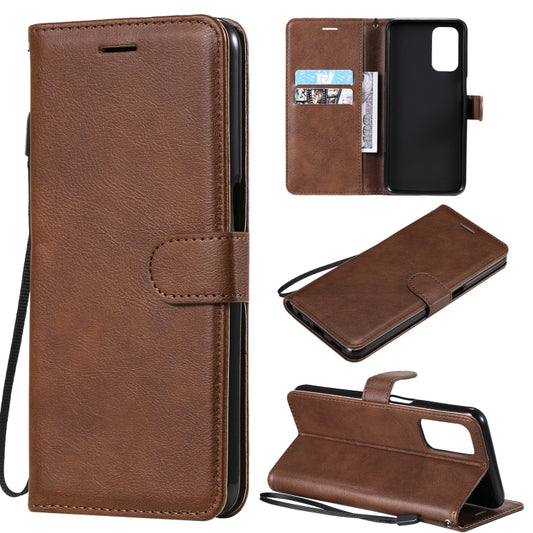 For OPPO A93 5G / A54 5G / A74 5G Solid Color Horizontal Flip Protective Leather Case with Holder & Card Slots & Wallet & Photo Frame & Lanyard(Brown) by buy2fix