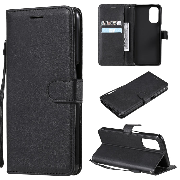 For OPPO A93 5G / A54 5G / A74 5G Solid Color Horizontal Flip Protective Leather Case with Holder & Card Slots & Wallet & Photo Frame & Lanyard(Black) by buy2fix