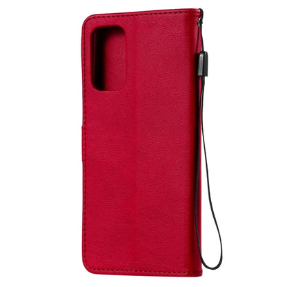 For OPPO A93 5G / A54 5G / A74 5G Solid Color Horizontal Flip Protective Leather Case with Holder & Card Slots & Wallet & Photo Frame & Lanyard(Red) by buy2fix