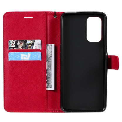 For OPPO A93 5G / A54 5G / A74 5G Solid Color Horizontal Flip Protective Leather Case with Holder & Card Slots & Wallet & Photo Frame & Lanyard(Red) by buy2fix