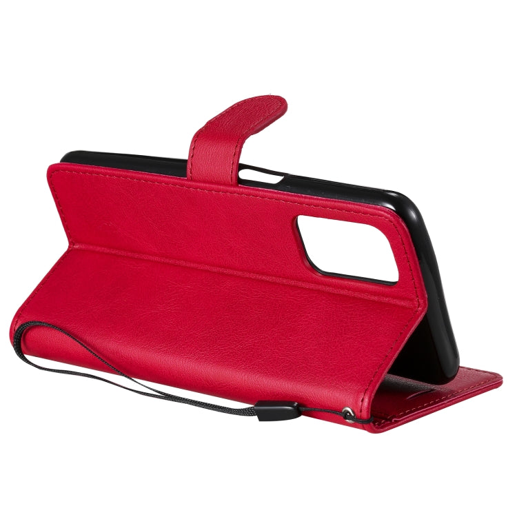 For OPPO A93 5G / A54 5G / A74 5G Solid Color Horizontal Flip Protective Leather Case with Holder & Card Slots & Wallet & Photo Frame & Lanyard(Red) by buy2fix