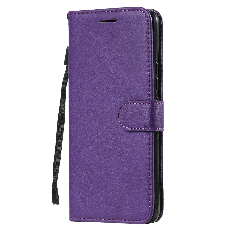For OPPO Realme 8 Pro 4G Solid Color Horizontal Flip Protective Leather Case with Holder & Card Slots & Wallet & Photo Frame & Lanyard(Purple) - Realme Cases by buy2fix | Online Shopping UK | buy2fix