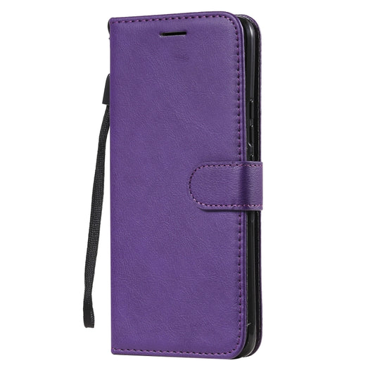For OPPO Realme 8 Pro 4G Solid Color Horizontal Flip Protective Leather Case with Holder & Card Slots & Wallet & Photo Frame & Lanyard(Purple) - Realme Cases by buy2fix | Online Shopping UK | buy2fix