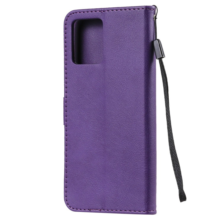 For OPPO Realme 8 Pro 4G Solid Color Horizontal Flip Protective Leather Case with Holder & Card Slots & Wallet & Photo Frame & Lanyard(Purple) - Realme Cases by buy2fix | Online Shopping UK | buy2fix