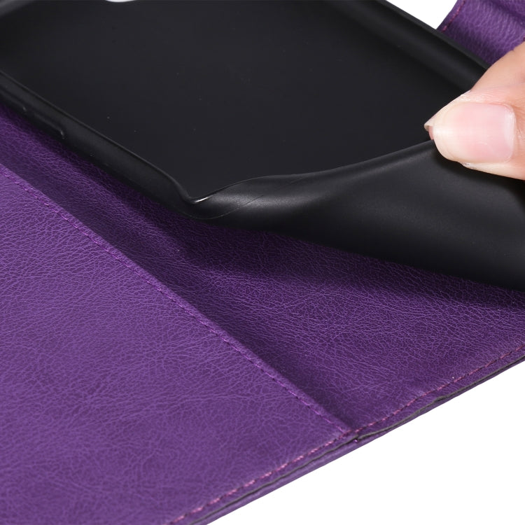For OPPO Realme 8 Pro 4G Solid Color Horizontal Flip Protective Leather Case with Holder & Card Slots & Wallet & Photo Frame & Lanyard(Purple) - Realme Cases by buy2fix | Online Shopping UK | buy2fix
