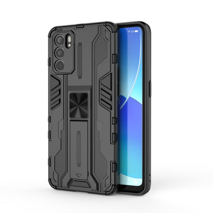 For OPPO Reno6 5G Supersonic PC + TPU Shock-proof Protective Case with Holder(Black) by buy2fix