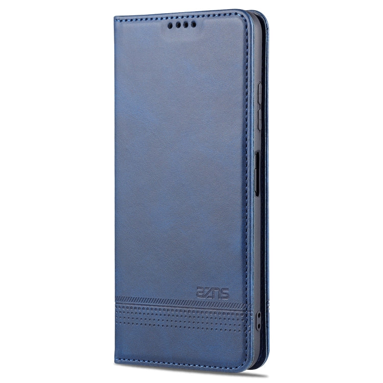 For Samsung Galaxy A22 5G AZNS Magnetic Calf Texture Horizontal Flip Leather Case with Card Slots & Holder & Wallet(Dark Blue) - Galaxy Phone Cases by AZNS | Online Shopping UK | buy2fix