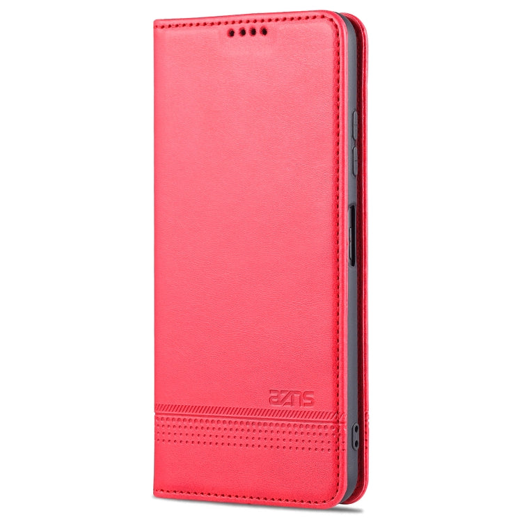 For Samsung Galaxy A22 5G AZNS Magnetic Calf Texture Horizontal Flip Leather Case with Card Slots & Holder & Wallet(Red) - Galaxy Phone Cases by AZNS | Online Shopping UK | buy2fix