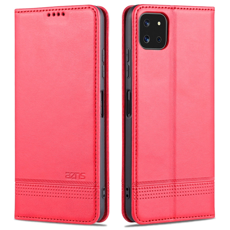 For Samsung Galaxy A22 5G AZNS Magnetic Calf Texture Horizontal Flip Leather Case with Card Slots & Holder & Wallet(Red) - Galaxy Phone Cases by AZNS | Online Shopping UK | buy2fix