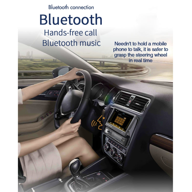 T100C 7 inch Manually Retractable Screen Car MP5 Player Radio, Support Mirror Link & FM & TF Card & USB & Bluetooth Hand-free Calling & Reversing Trajectory System & CayPlay Connection - Car MP3 & MP4 & MP5 by buy2fix | Online Shopping UK | buy2fix