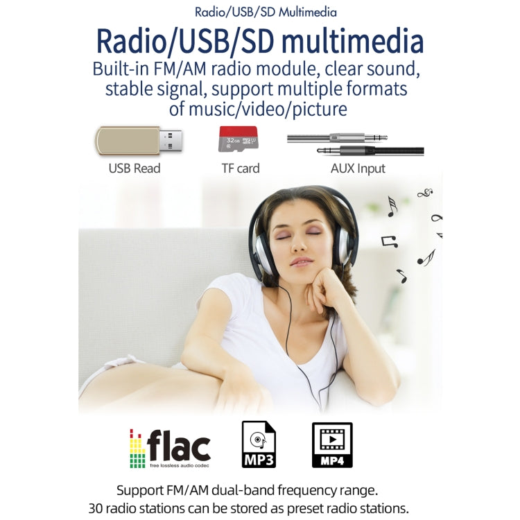 T100C 7 inch Manually Retractable Screen Car MP5 Player Radio, Support Mirror Link & FM & TF Card & USB & Bluetooth Hand-free Calling & Reversing Trajectory System & CayPlay Connection - Car MP3 & MP4 & MP5 by buy2fix | Online Shopping UK | buy2fix