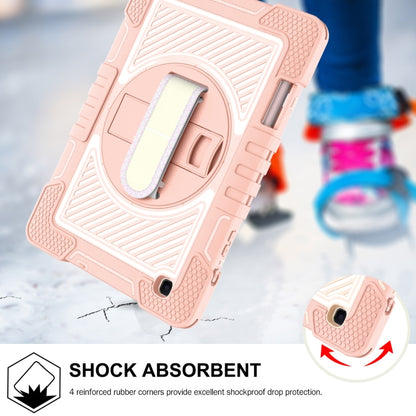 For Samsung Galaxy Tab S6 Lite P610/P615 360 Degree Rotation Contrast Color Shockproof Silicone + PC Case with Holder & Hand Grip Strap & Shoulder Strap(Rose Gold) - Tab S6 Lite P610 / P615 by buy2fix | Online Shopping UK | buy2fix