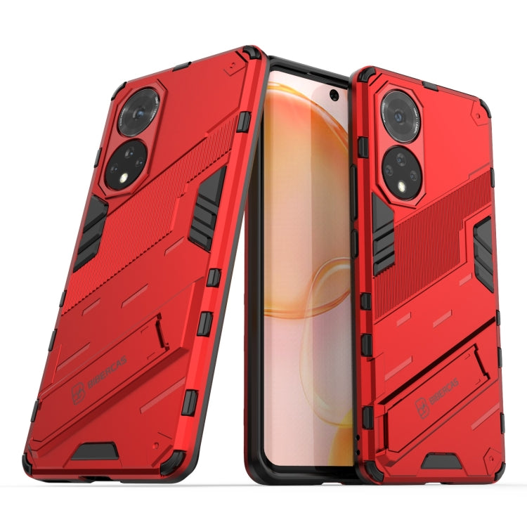 For Honor 50 Punk Armor 2 in 1 PC + TPU Shockproof Case with Invisible Holder(Red) - Honor Cases by buy2fix | Online Shopping UK | buy2fix