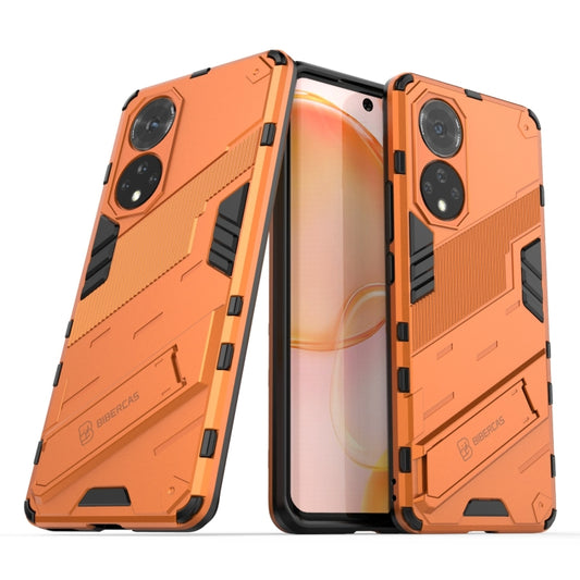For Honor 50 Punk Armor 2 in 1 PC + TPU Shockproof Case with Invisible Holder(Orange) - Honor Cases by buy2fix | Online Shopping UK | buy2fix