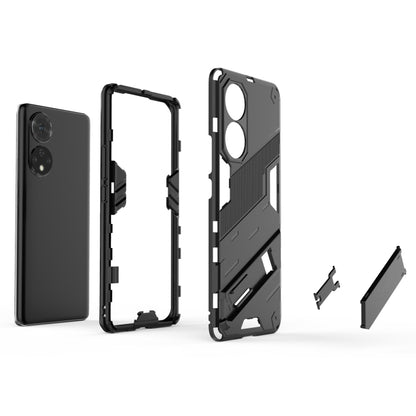 For Honor 50 Punk Armor 2 in 1 PC + TPU Shockproof Case with Invisible Holder(Light Red) - Honor Cases by buy2fix | Online Shopping UK | buy2fix