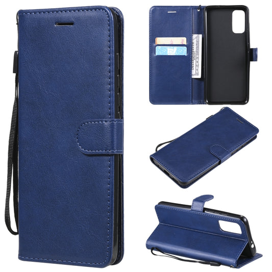 For Motorola Moto G60 / G40 Fusion Solid Color Horizontal Flip Protective Leather Case with Holder & Card Slots & Wallet & Photo Frame & Lanyard(Blue) - Motorola Cases by buy2fix | Online Shopping UK | buy2fix