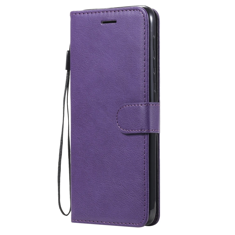 For Motorola Moto E7 Power Solid Color Horizontal Flip Protective Leather Case with Holder & Card Slots & Wallet & Photo Frame & Lanyard(Purple) - Motorola Cases by buy2fix | Online Shopping UK | buy2fix