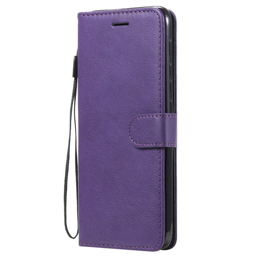 For Motorola Moto E7 Power Solid Color Horizontal Flip Protective Leather Case with Holder & Card Slots & Wallet & Photo Frame & Lanyard(Purple) - Motorola Cases by buy2fix | Online Shopping UK | buy2fix