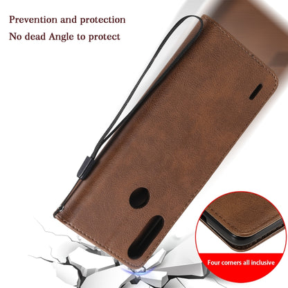 For Motorola Moto E7 Power Solid Color Horizontal Flip Protective Leather Case with Holder & Card Slots & Wallet & Photo Frame & Lanyard(Purple) - Motorola Cases by buy2fix | Online Shopping UK | buy2fix