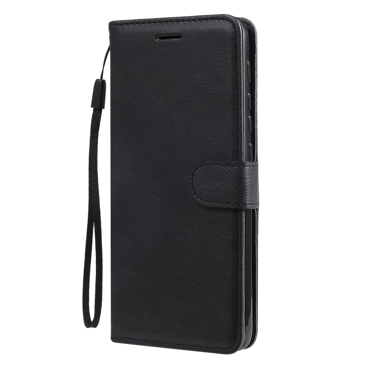 For Motorola Moto E7 Power Solid Color Horizontal Flip Protective Leather Case with Holder & Card Slots & Wallet & Photo Frame & Lanyard(Black) - Motorola Cases by buy2fix | Online Shopping UK | buy2fix