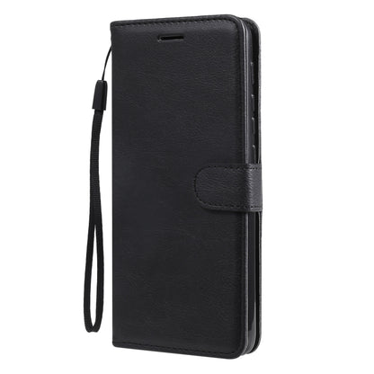 For Motorola Moto E7 Power Solid Color Horizontal Flip Protective Leather Case with Holder & Card Slots & Wallet & Photo Frame & Lanyard(Black) - Motorola Cases by buy2fix | Online Shopping UK | buy2fix
