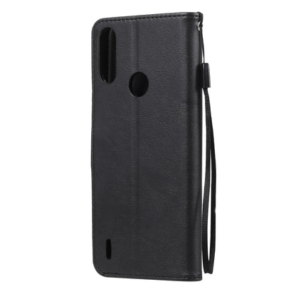 For Motorola Moto E7 Power Solid Color Horizontal Flip Protective Leather Case with Holder & Card Slots & Wallet & Photo Frame & Lanyard(Black) - Motorola Cases by buy2fix | Online Shopping UK | buy2fix