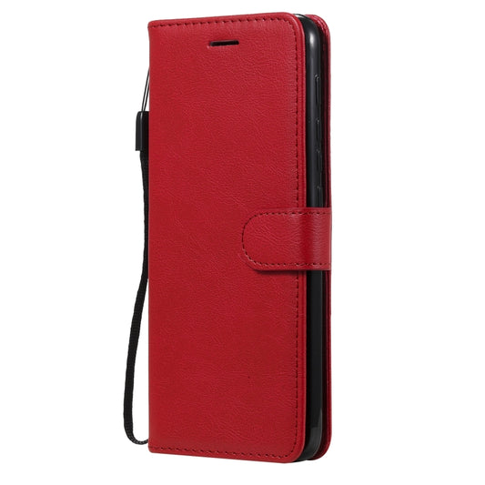 For Motorola Moto E7 Power Solid Color Horizontal Flip Protective Leather Case with Holder & Card Slots & Wallet & Photo Frame & Lanyard(Red) - Motorola Cases by buy2fix | Online Shopping UK | buy2fix