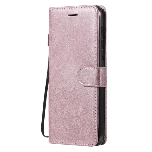 For Motorola Moto E7 Power Solid Color Horizontal Flip Protective Leather Case with Holder & Card Slots & Wallet & Photo Frame & Lanyard(Rose Gold) - Motorola Cases by buy2fix | Online Shopping UK | buy2fix