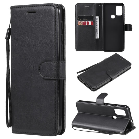 For Motorola Moto G10 / G30 Solid Color Horizontal Flip Protective Leather Case with Holder & Card Slots & Wallet & Photo Frame & Lanyard(Black) - Motorola Cases by buy2fix | Online Shopping UK | buy2fix