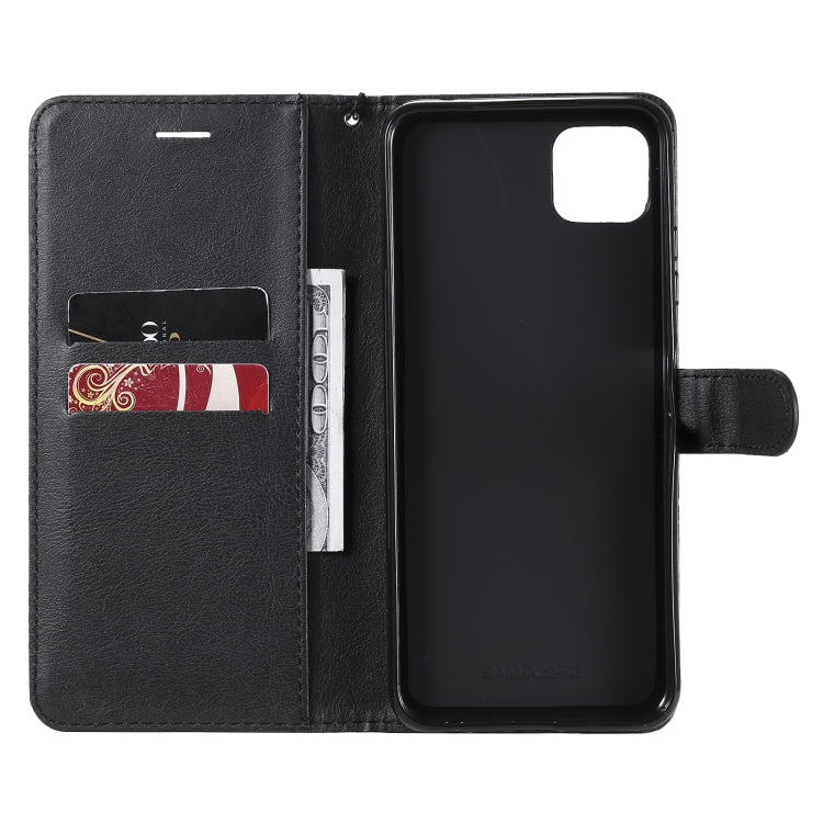 For Samsung Galaxy A22 5G Solid Color Horizontal Flip Protective Leather Case with Holder & Card Slots & Wallet & Photo Frame & Lanyard(Black) by buy2fix