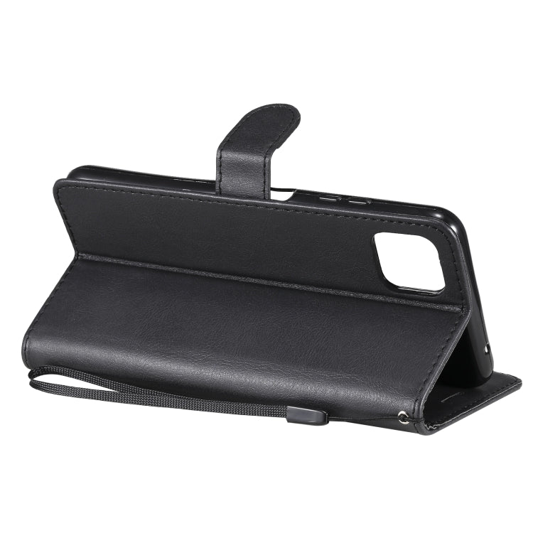 For Samsung Galaxy A22 5G Solid Color Horizontal Flip Protective Leather Case with Holder & Card Slots & Wallet & Photo Frame & Lanyard(Black) by buy2fix