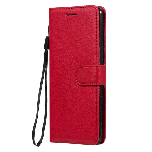 For Sony Xperia 5 III Solid Color Horizontal Flip Protective Leather Case with Holder & Card Slots & Wallet & Photo Frame & Lanyard(Red) by buy2fix