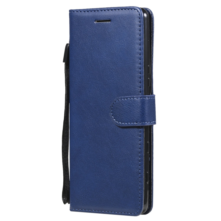 For Sony Xperia 5 III Solid Color Horizontal Flip Protective Leather Case with Holder & Card Slots & Wallet & Photo Frame & Lanyard(Blue) by buy2fix