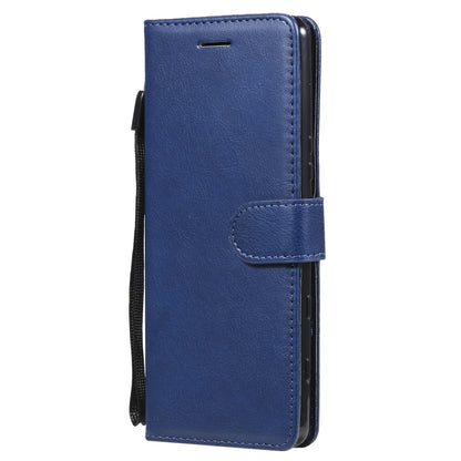 For Sony Xperia 5 III Solid Color Horizontal Flip Protective Leather Case with Holder & Card Slots & Wallet & Photo Frame & Lanyard(Blue) by buy2fix