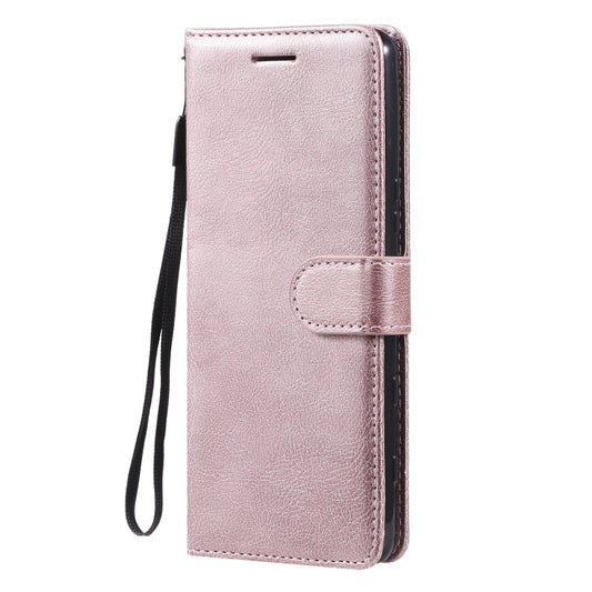 For Sony Xperia 5 III Solid Color Horizontal Flip Protective Leather Case with Holder & Card Slots & Wallet & Photo Frame & Lanyard(Rose Gold) by buy2fix