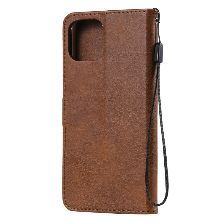 For Xiaomi Mi 11 Lite Solid Color Horizontal Flip Protective Leather Case with Holder & Card Slots & Wallet & Photo Frame & Lanyard(Brown) - Xiaomi Cases by buy2fix | Online Shopping UK | buy2fix