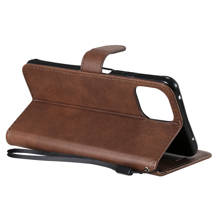 For Xiaomi Mi 11 Lite Solid Color Horizontal Flip Protective Leather Case with Holder & Card Slots & Wallet & Photo Frame & Lanyard(Brown) - Xiaomi Cases by buy2fix | Online Shopping UK | buy2fix