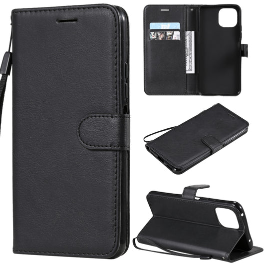 For Xiaomi Mi 11 Lite Solid Color Horizontal Flip Protective Leather Case with Holder & Card Slots & Wallet & Photo Frame & Lanyard(Black) - Xiaomi Cases by buy2fix | Online Shopping UK | buy2fix
