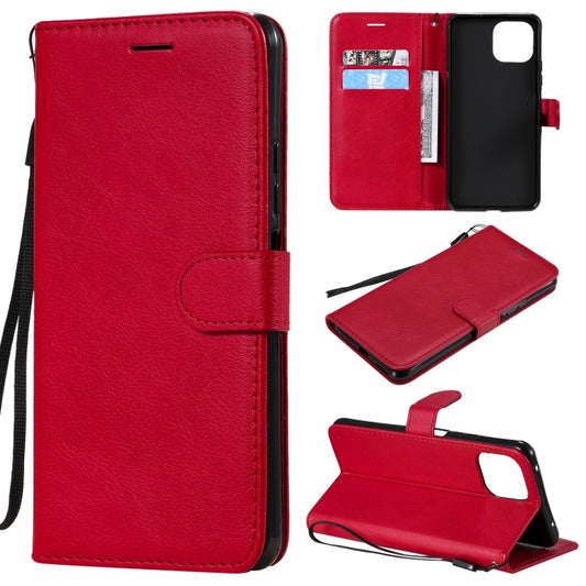 For Xiaomi Mi 11 Lite Solid Color Horizontal Flip Protective Leather Case with Holder & Card Slots & Wallet & Photo Frame & Lanyard(Red) - Xiaomi Cases by buy2fix | Online Shopping UK | buy2fix