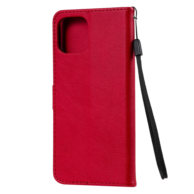 For Xiaomi Mi 11 Lite Solid Color Horizontal Flip Protective Leather Case with Holder & Card Slots & Wallet & Photo Frame & Lanyard(Red) - Xiaomi Cases by buy2fix | Online Shopping UK | buy2fix