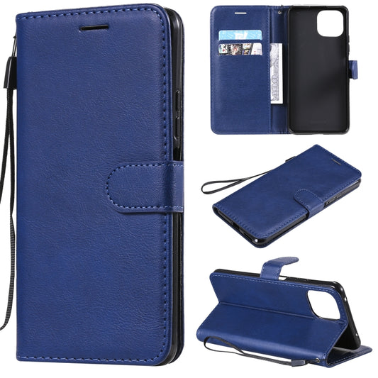 For Xiaomi Mi 11 Lite Solid Color Horizontal Flip Protective Leather Case with Holder & Card Slots & Wallet & Photo Frame & Lanyard(Blue) - Xiaomi Cases by buy2fix | Online Shopping UK | buy2fix