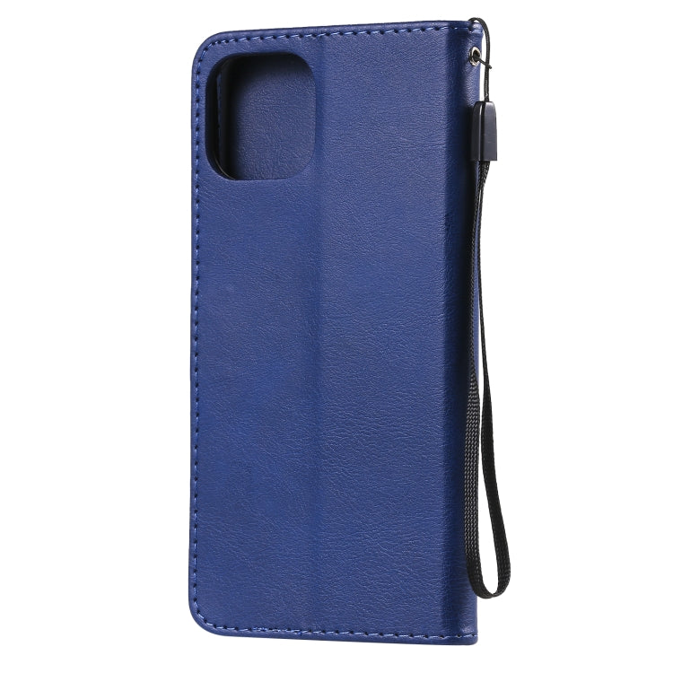 For Xiaomi Mi 11 Lite Solid Color Horizontal Flip Protective Leather Case with Holder & Card Slots & Wallet & Photo Frame & Lanyard(Blue) - Xiaomi Cases by buy2fix | Online Shopping UK | buy2fix
