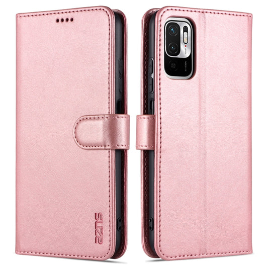 For Xiaomi Poco M3 Pro 5G AZNS Skin Feel Calf Texture Horizontal Flip Leather Case with Card Slots & Holder & Wallet(Rose Gold) - Xiaomi Cases by AZNS | Online Shopping UK | buy2fix