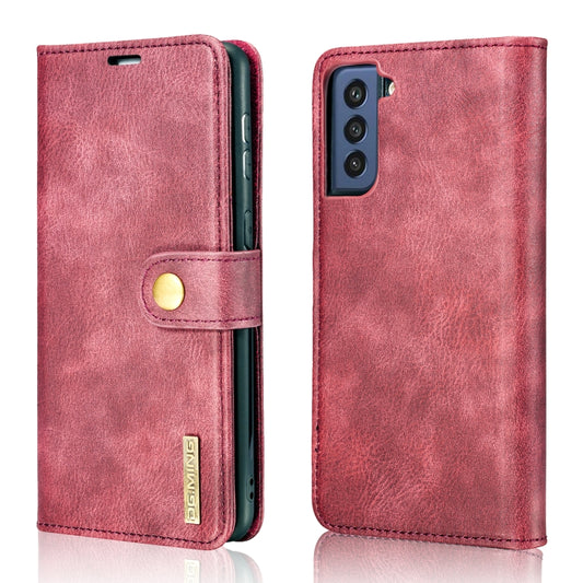 For Samsung Galaxy S21 FE DG.MING Crazy Horse Texture Flip Detachable Magnetic Leather Case with Holder & Card Slots & Wallet(Red) - Galaxy Phone Cases by DG.MING | Online Shopping UK | buy2fix