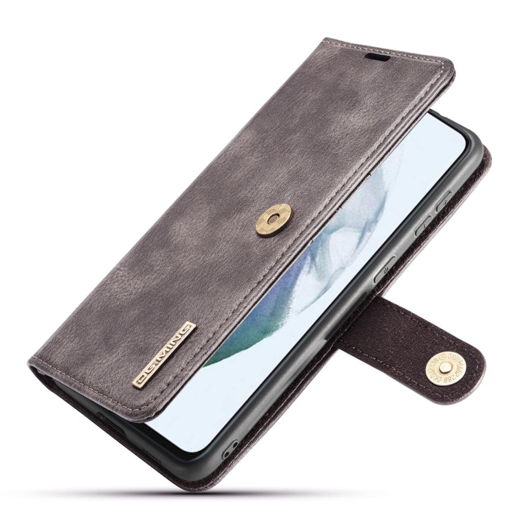 For Samsung Galaxy S21 FE DG.MING Crazy Horse Texture Flip Detachable Magnetic Leather Case with Holder & Card Slots & Wallet(Grey) - Galaxy Phone Cases by DG.MING | Online Shopping UK | buy2fix