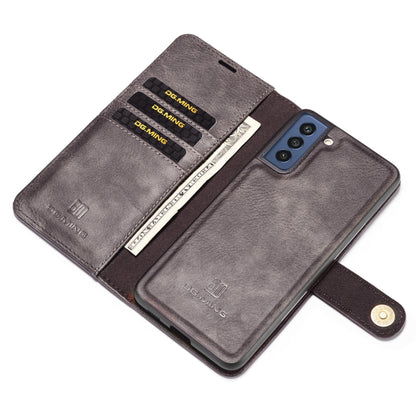 For Samsung Galaxy S21 FE DG.MING Crazy Horse Texture Flip Detachable Magnetic Leather Case with Holder & Card Slots & Wallet(Grey) - Galaxy Phone Cases by DG.MING | Online Shopping UK | buy2fix