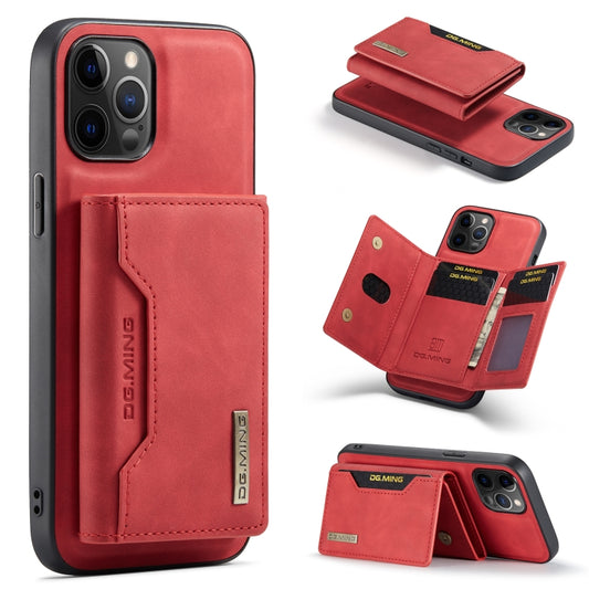 For iPhone 12 / 12 Pro DG.MING M2 Series 3-Fold Multi Card Bag + Magnetic Back Cover Shockproof Case with Wallet & Holder Function(Red) - iPhone 12 / 12 Pro Cases by DG.MING | Online Shopping UK | buy2fix