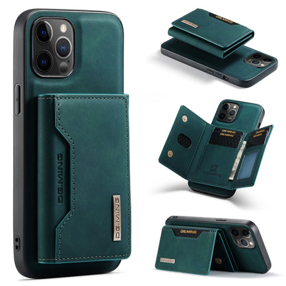 For iPhone 12 / 12 Pro DG.MING M2 Series 3-Fold Multi Card Bag + Magnetic Back Cover Shockproof Case with Wallet & Holder Function(Green) - iPhone 12 / 12 Pro Cases by DG.MING | Online Shopping UK | buy2fix