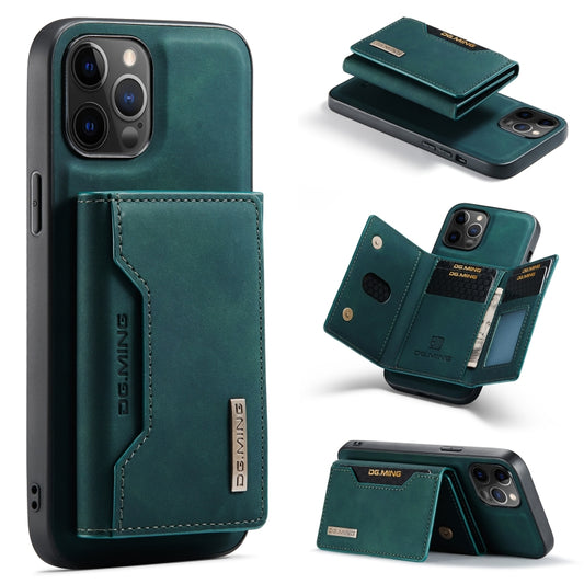 For iPhone 12 / 12 Pro DG.MING M2 Series 3-Fold Multi Card Bag + Magnetic Back Cover Shockproof Case with Wallet & Holder Function(Green) - iPhone 12 / 12 Pro Cases by DG.MING | Online Shopping UK | buy2fix