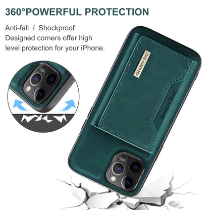 For iPhone 12 / 12 Pro DG.MING M2 Series 3-Fold Multi Card Bag + Magnetic Back Cover Shockproof Case with Wallet & Holder Function(Green) - iPhone 12 / 12 Pro Cases by DG.MING | Online Shopping UK | buy2fix